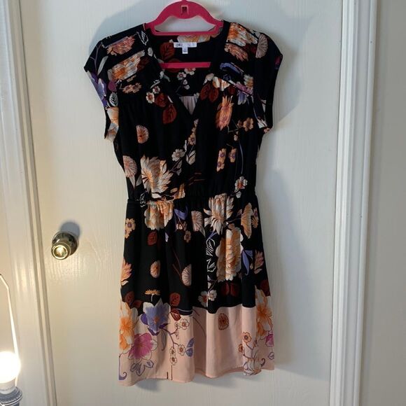 DR2 EUC black with pink floral dress Size Small - Picture 1 of 5